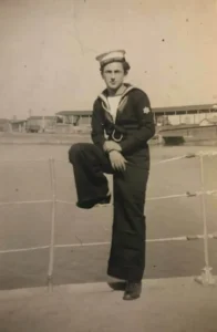 Photograph of Zenek Swartzenberg in the ORT Marine school.