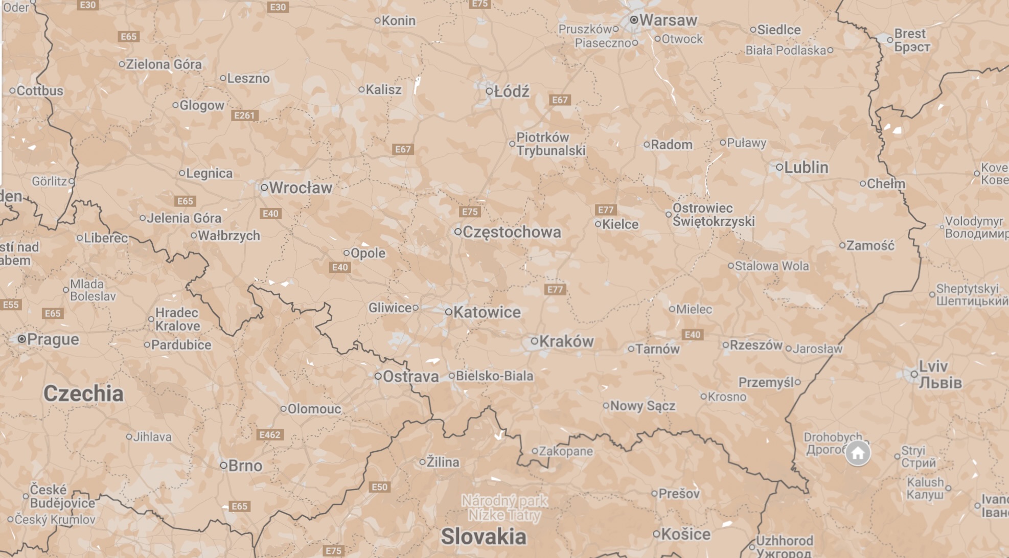 Map of Boryslaw, Ukraine.