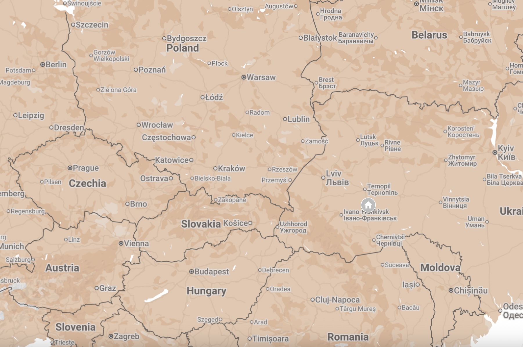 Map of Budzanow, Poland (modern-day Budaniv).