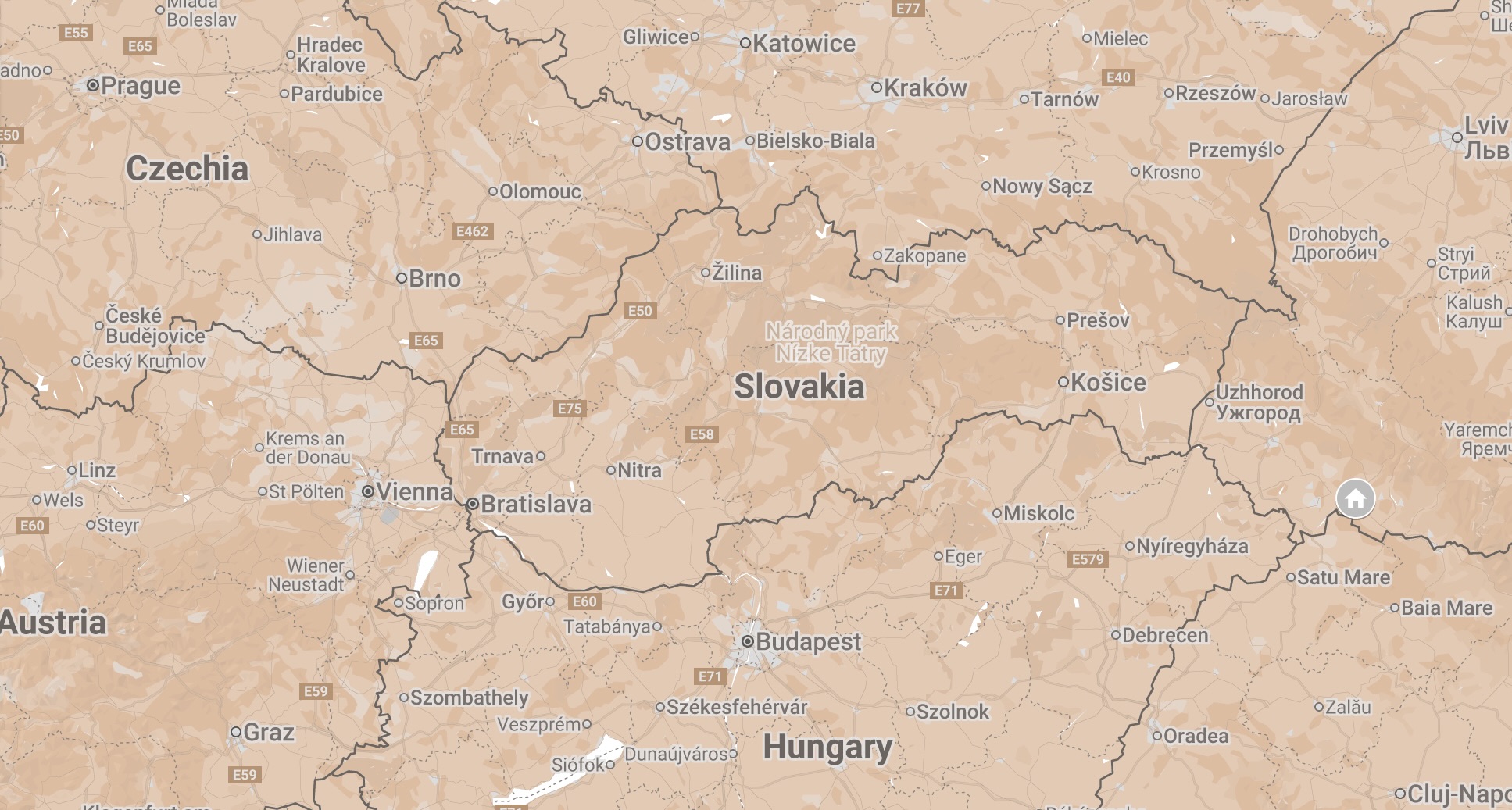 Map of Chust Czechoslovakia (modern-day Khust, Ukraine).