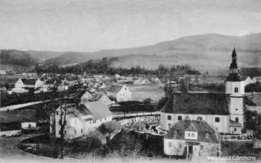 Photograph of Pre-World War II of Gruss aus Weisskirchen in Czechoslovakia. 