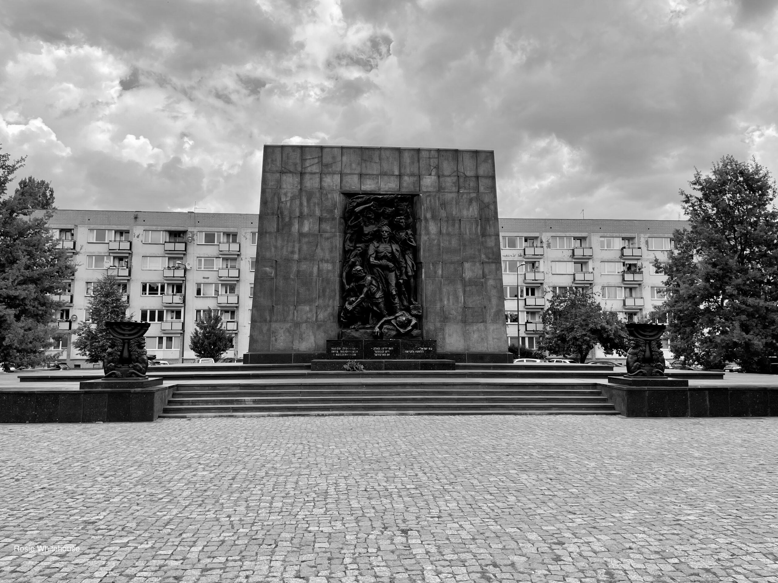 Photograph of the Monument to the Ghetto Heroes, Warsaw, Poland.