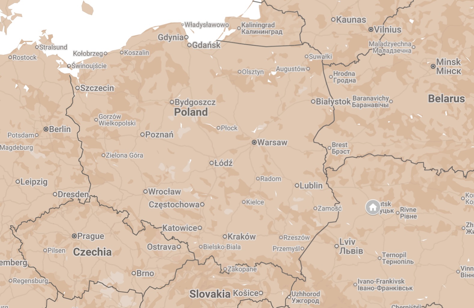Map of Lutsk Ukraine.