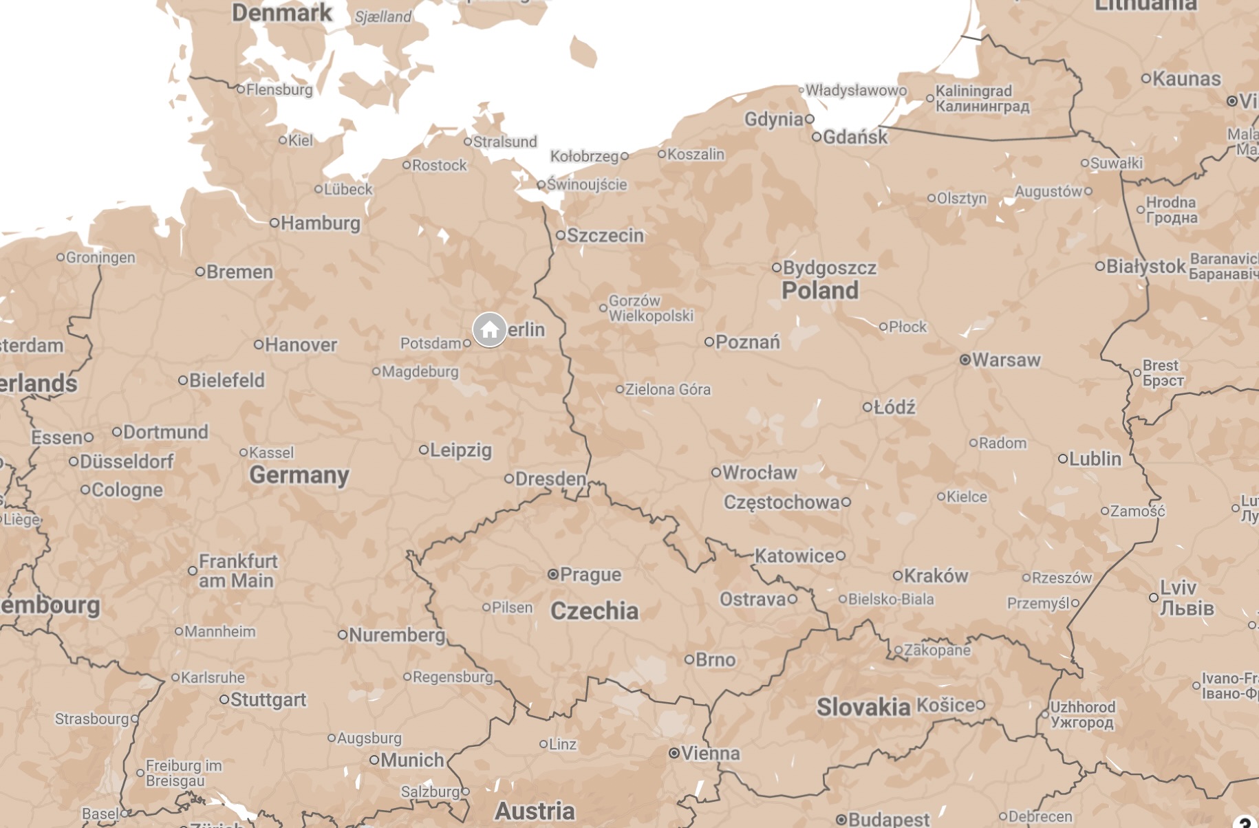 Map of Berlin, Germany.