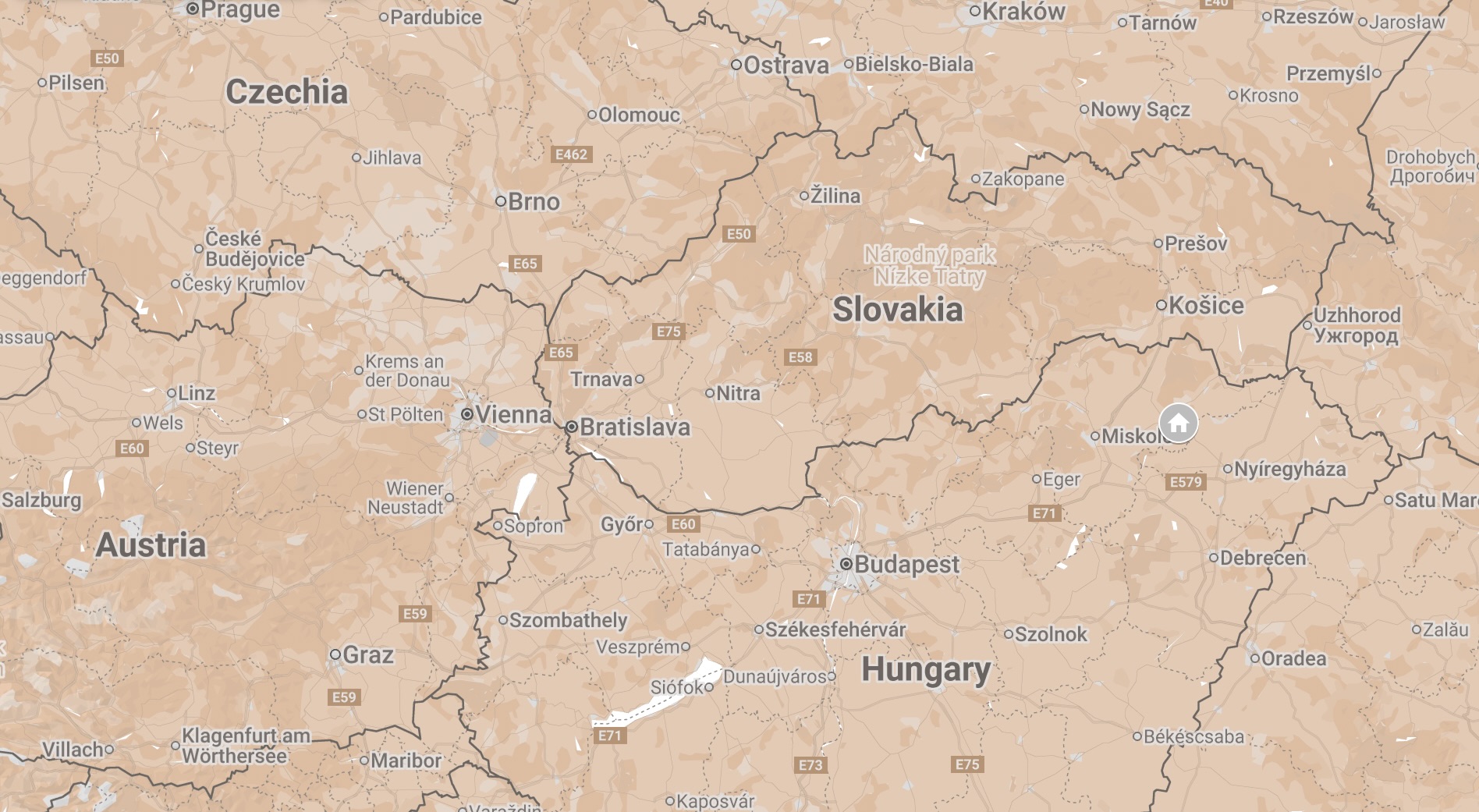Map of Bodrogkeresztur, Hungary.