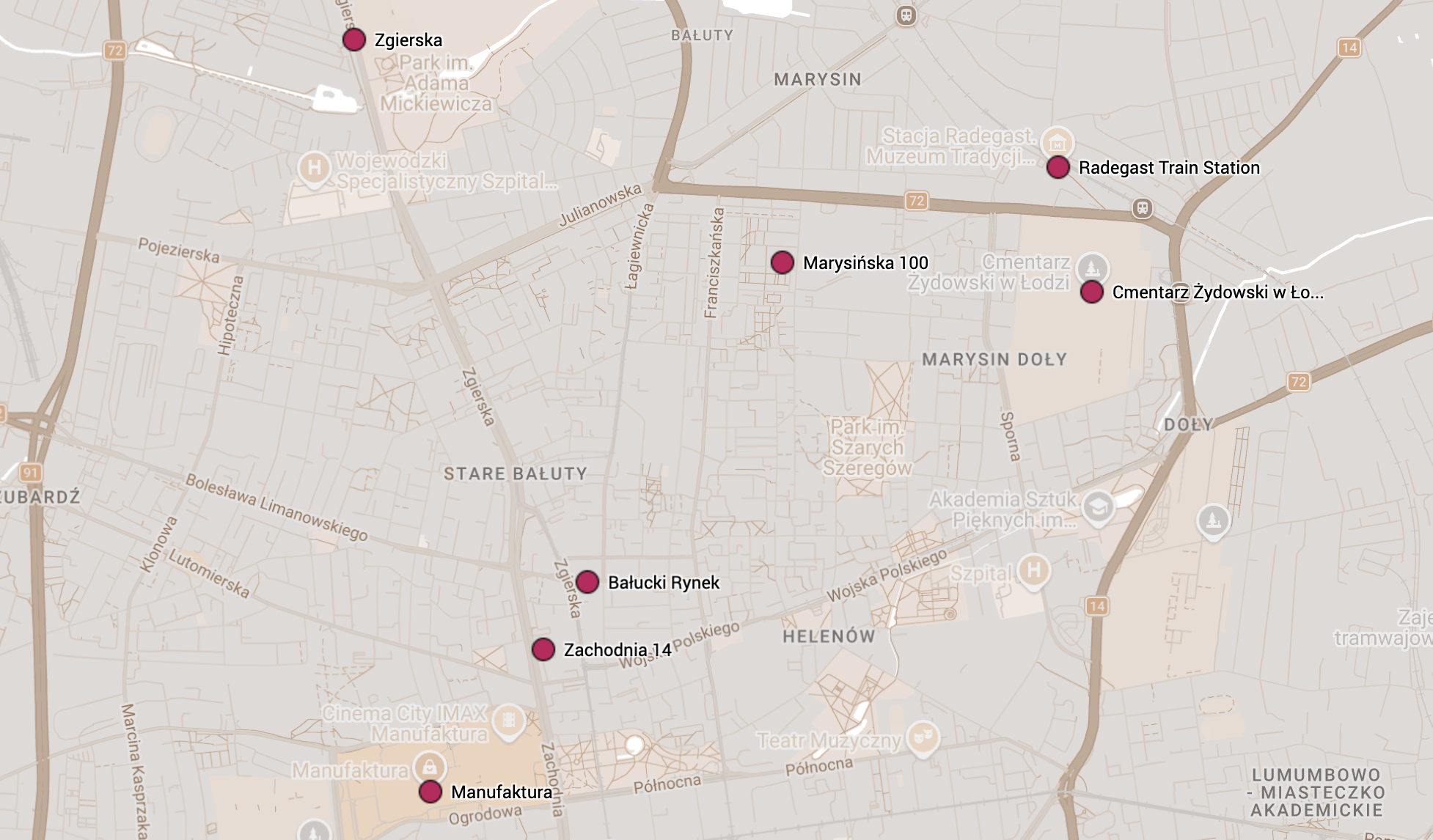 Map of Łódź Ghetto.