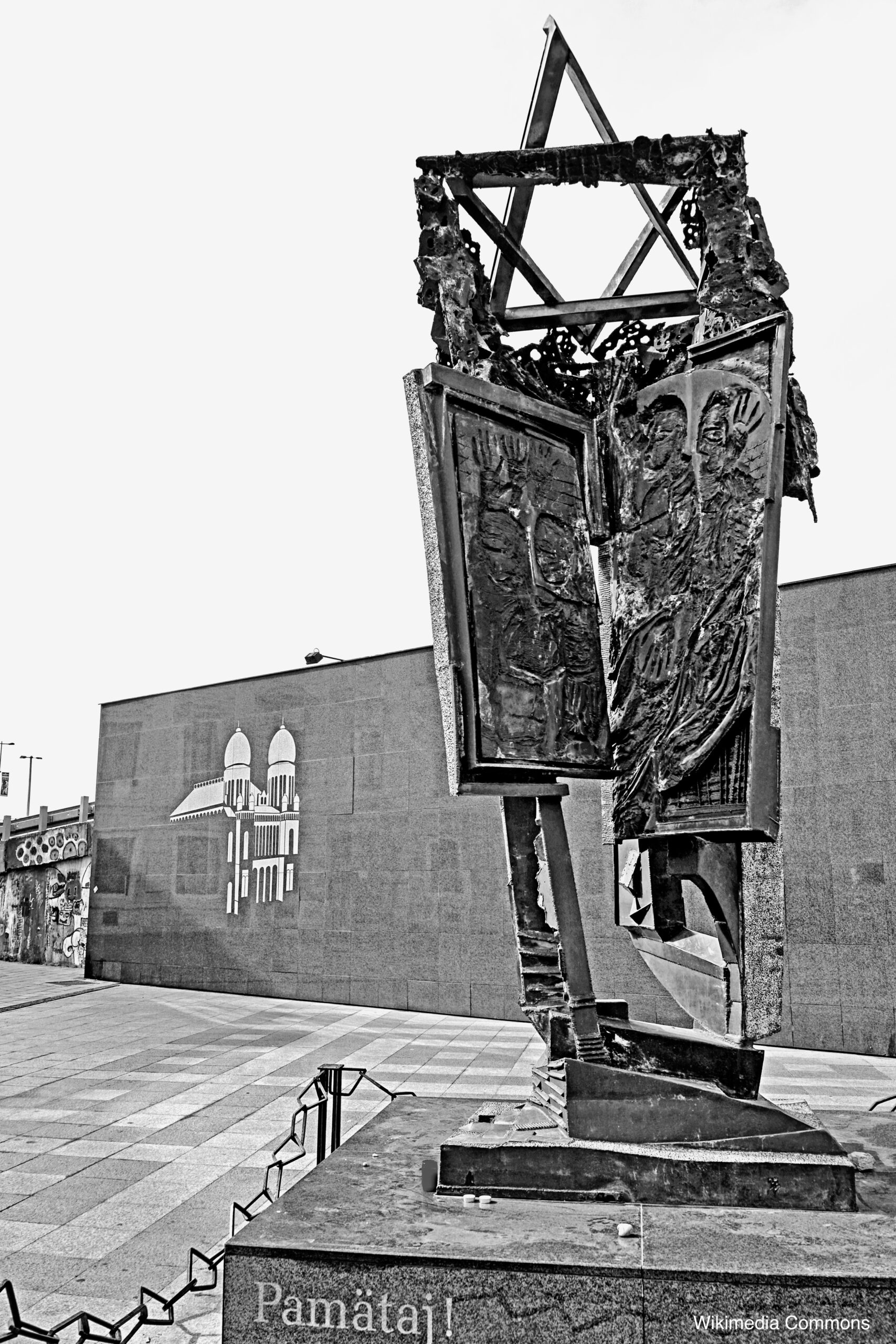 Photograph of the Holocaust Memorial in Bratislava, Slovakia.