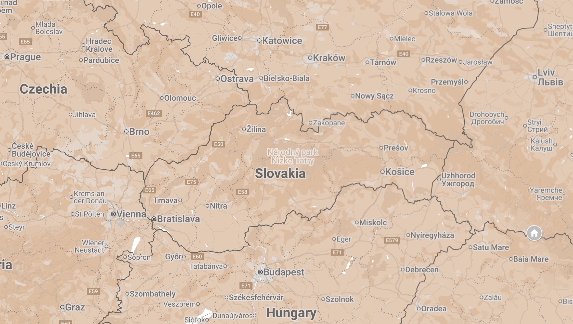 Map of Velkyi Bychiv, Ukraine.