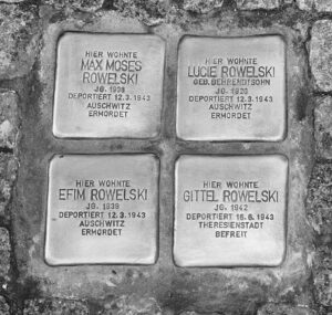 Photograph of Stolpersteine for the Rowelski Family in Berlin.