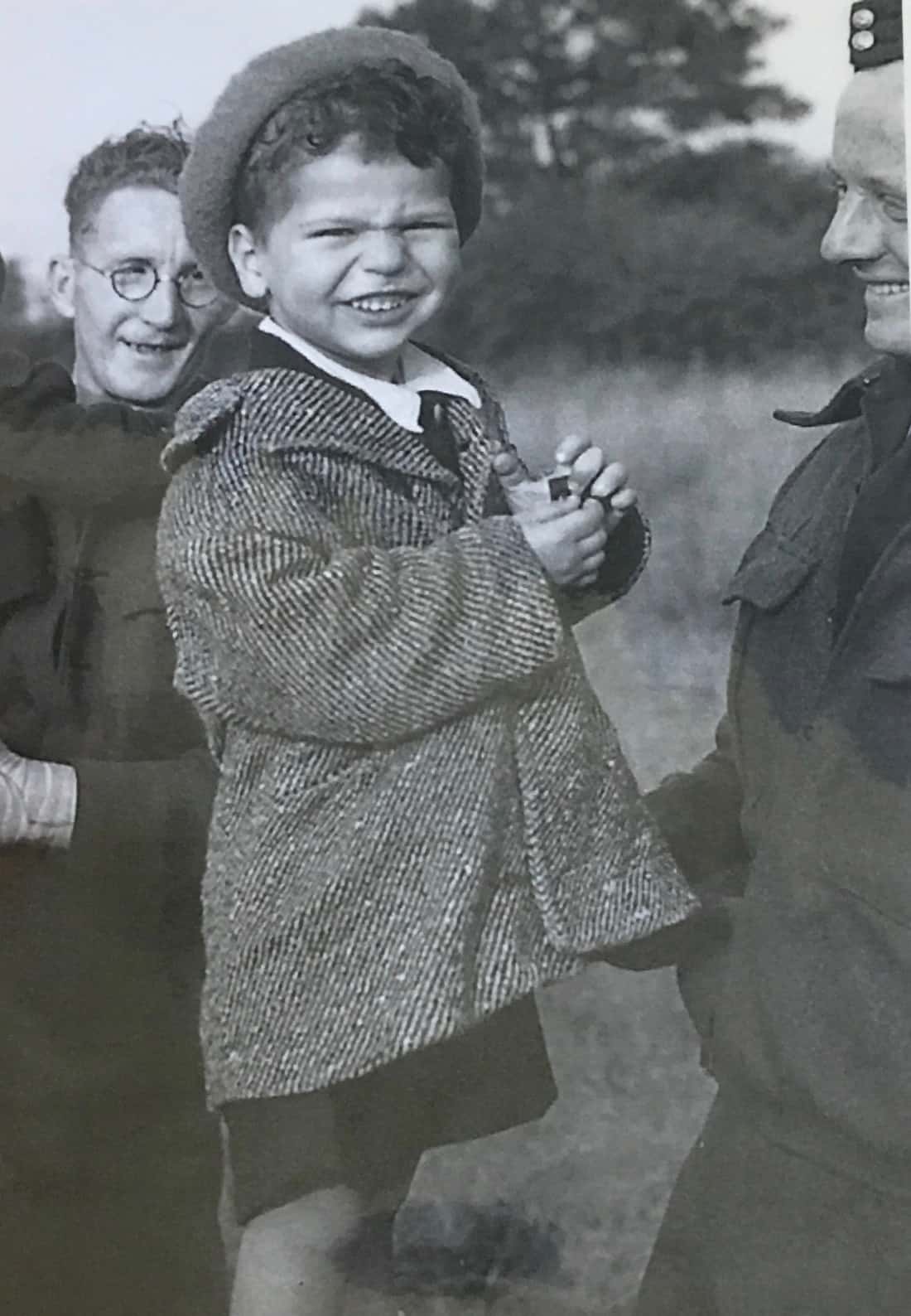 Photograph of Jackie Young at Crosby-on-Eden airfield in August 1945.