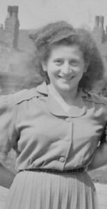 Photograph of Bluma Wurzel Urbas in Manchester in 1945.