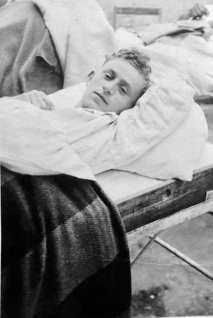 Photograph of Mendel Pretter immediately after the liberation in 1945.