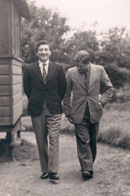 Photograph of Michael Novice, right, with Jacob Banach.