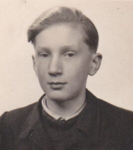 Photograph of Bernard Reil in Old Moat School, 1946.