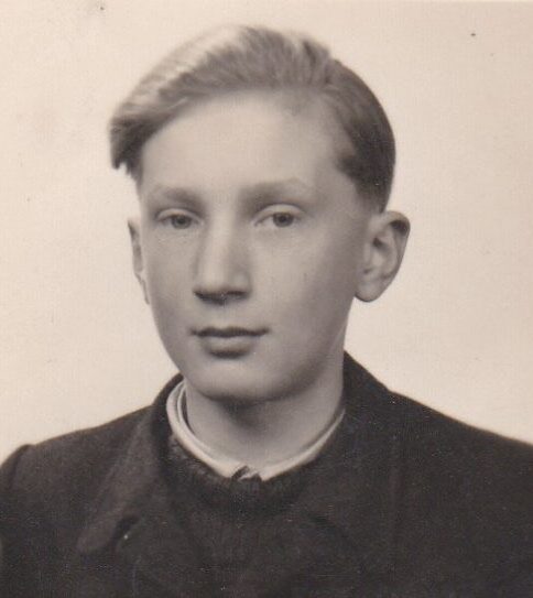 Photograph of Bernard Reil in Old Moat School, 1946.