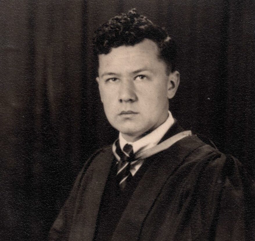 Photograph of Jerzy Herzberg at his graduation in 1952.