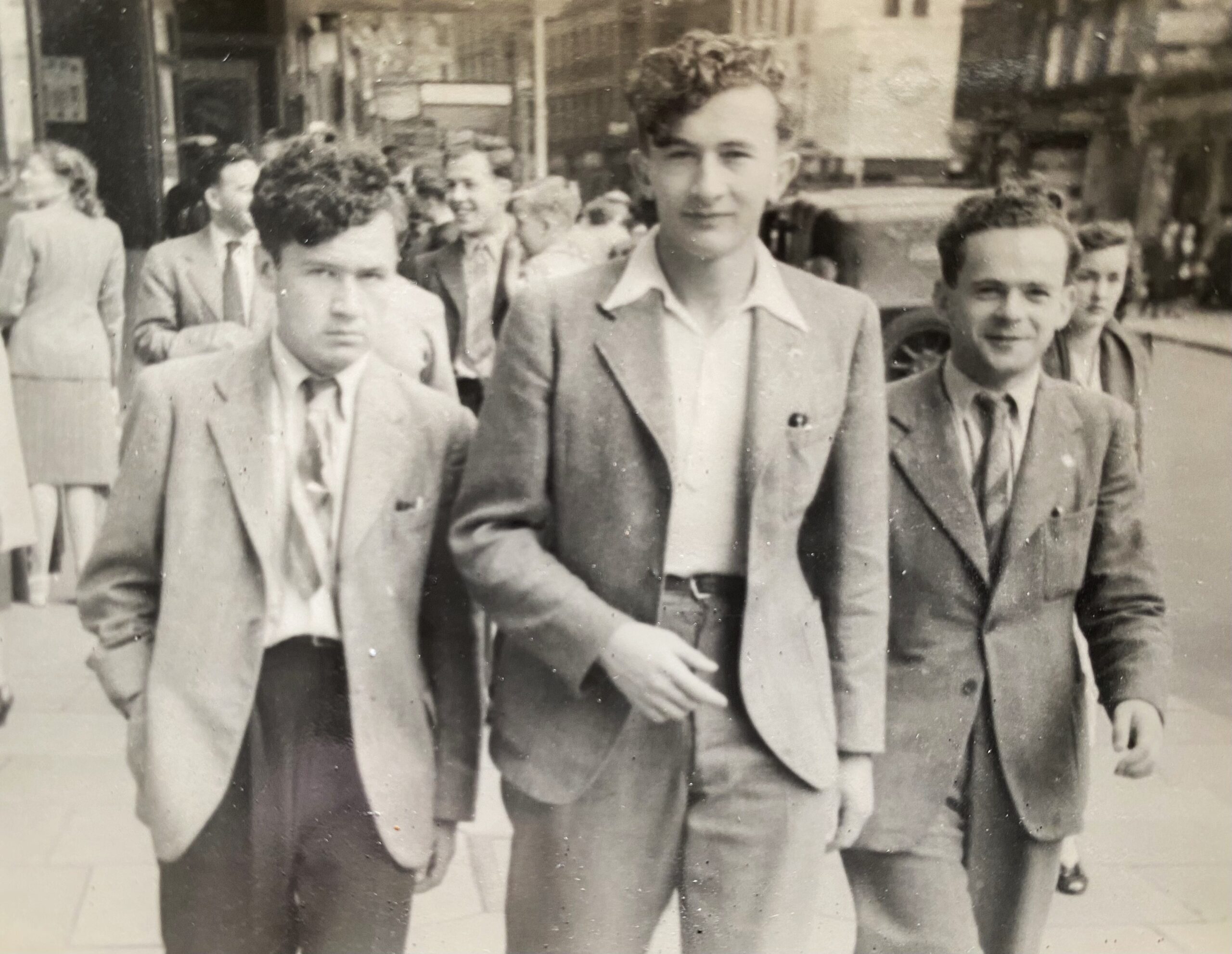 Photograph of Jerzy Herzberg, Roman Halter & Ben Helfgott.