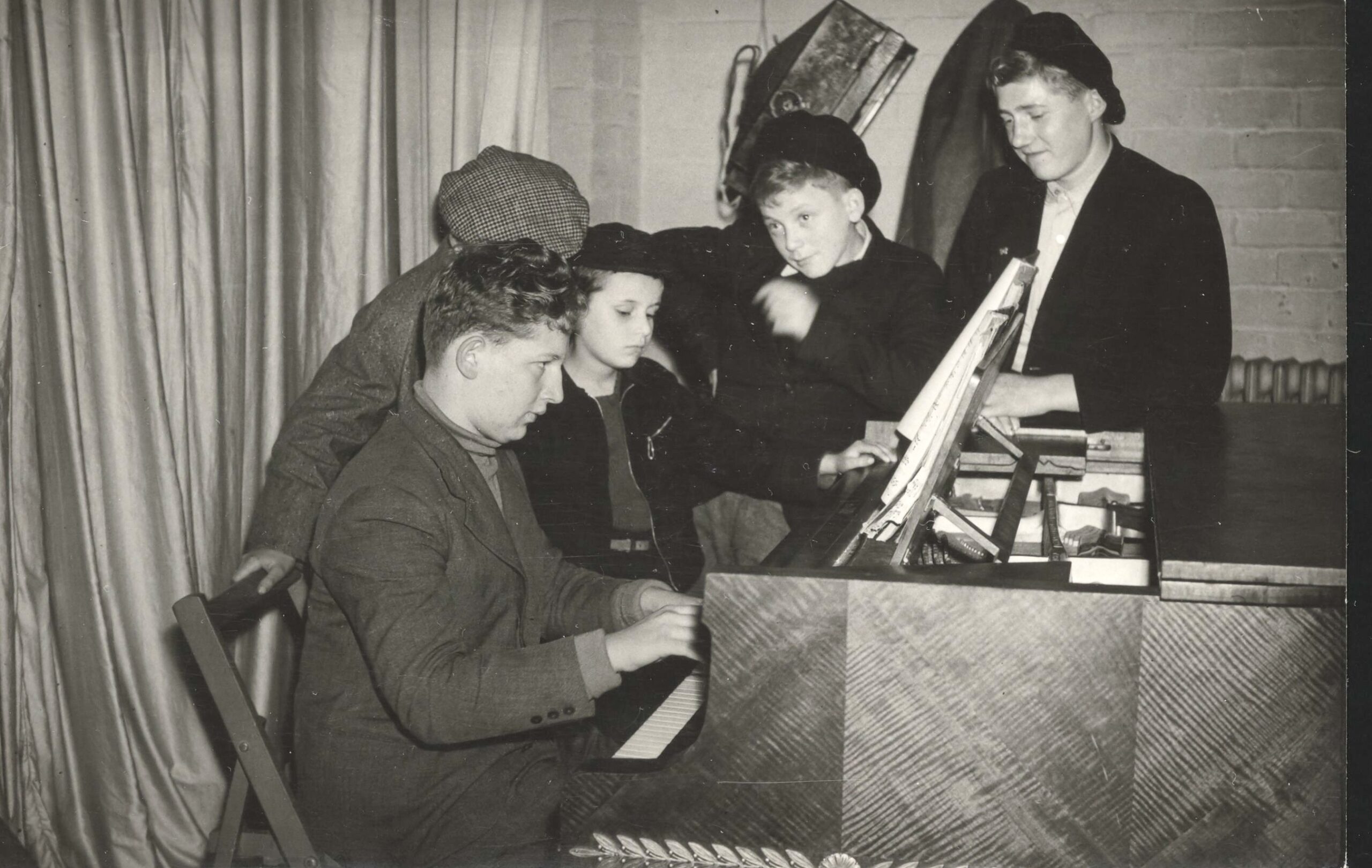 Photograph of Otto Grunfeld at a piano recital in Windermere, 1945—perhaps playing Bach (his favourite).