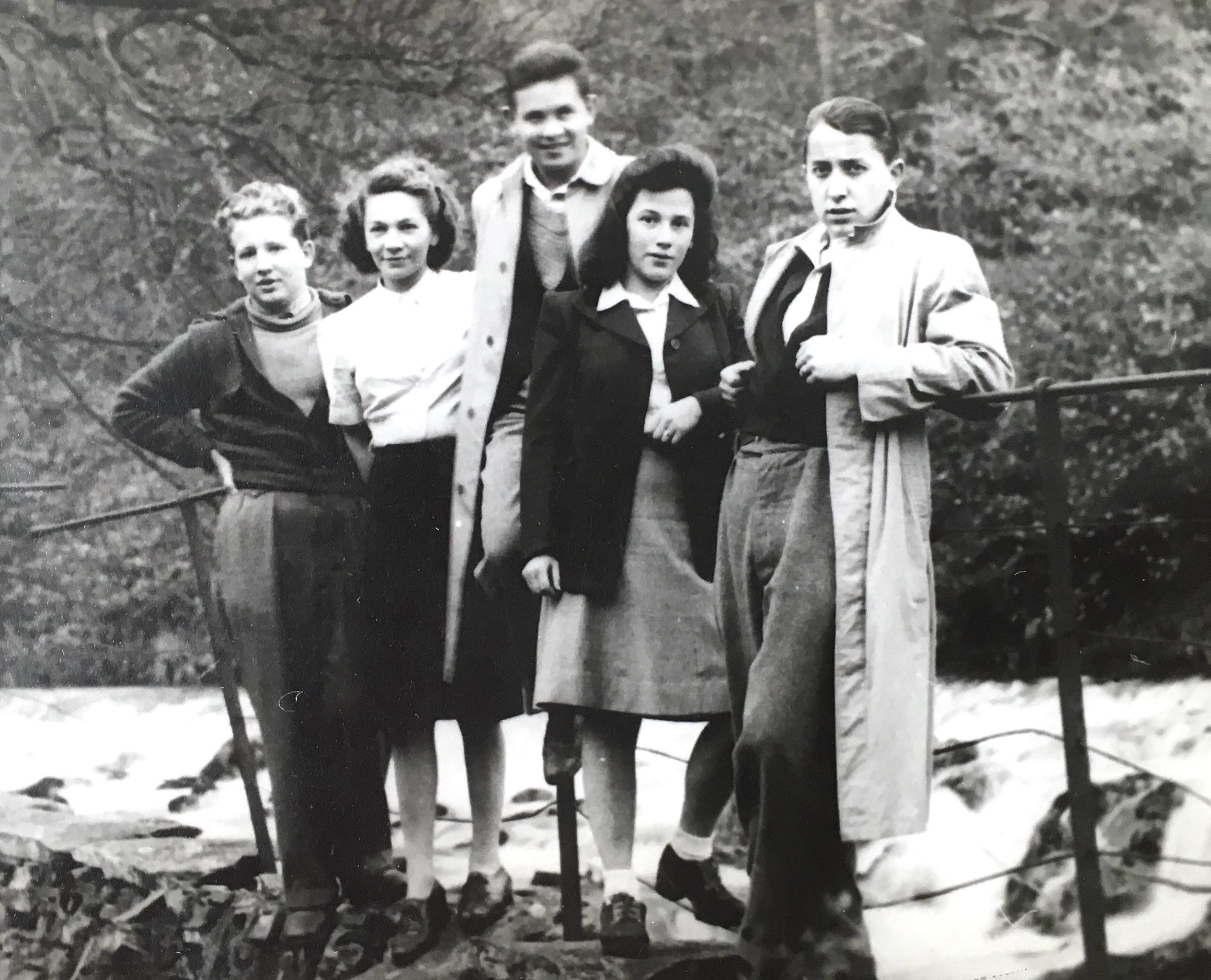 Photograph of Otto (far letf) with friends in Windermere, c.1945