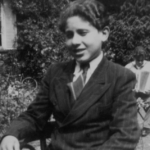 Photograph of Pinchas Gutter in the Ascot hostel in 1946.