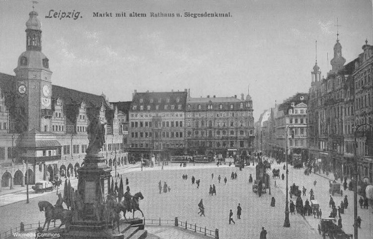 Old Postcard of Leipzig Town Hall, 1900.