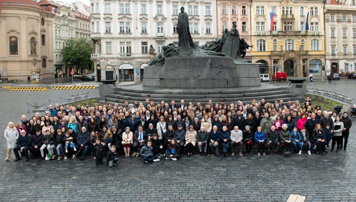 Photograph of the '45 Aid Society trip to Prague, 2019.