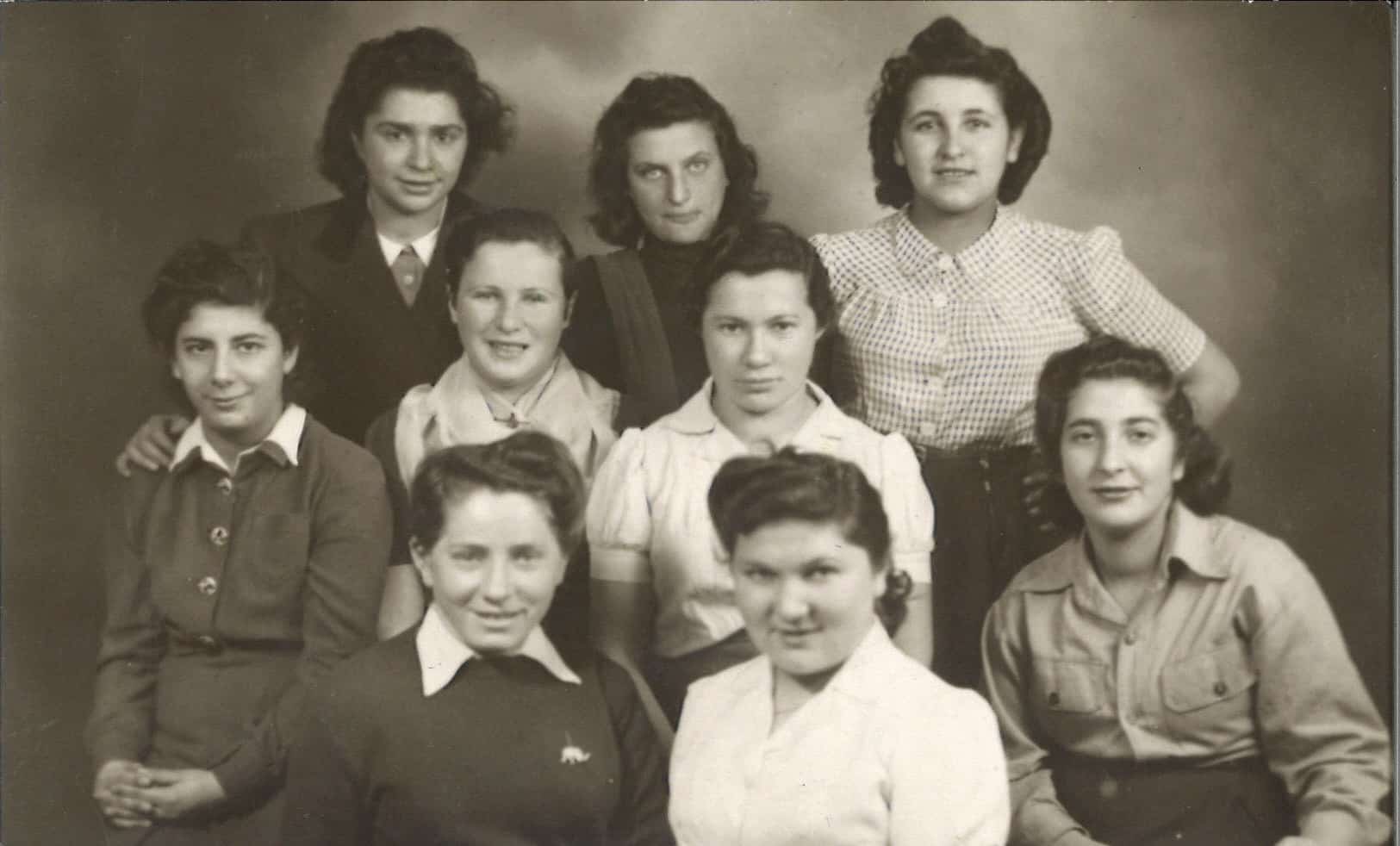 Photograph of the girls in the Cazenove Road hostel, London, December, 1945.