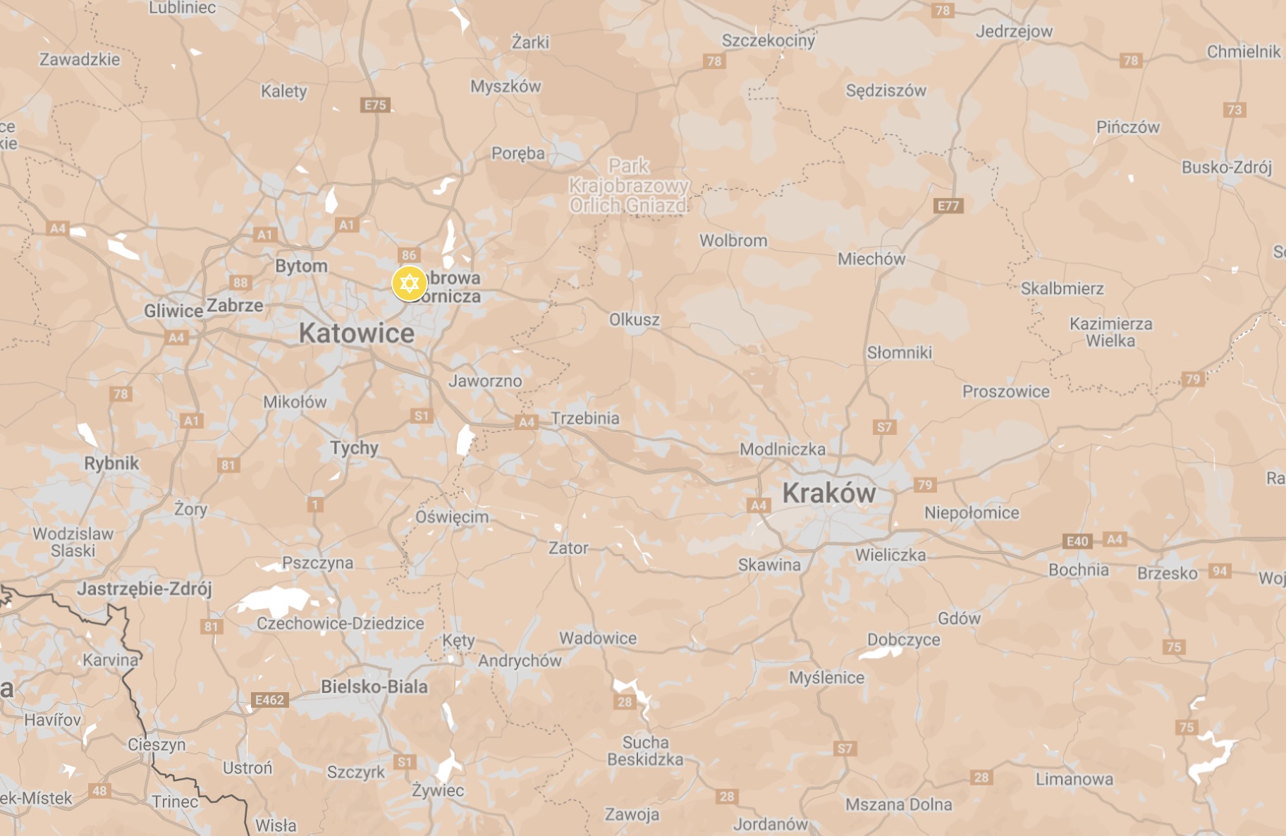 Map of Będzin Ghetto.