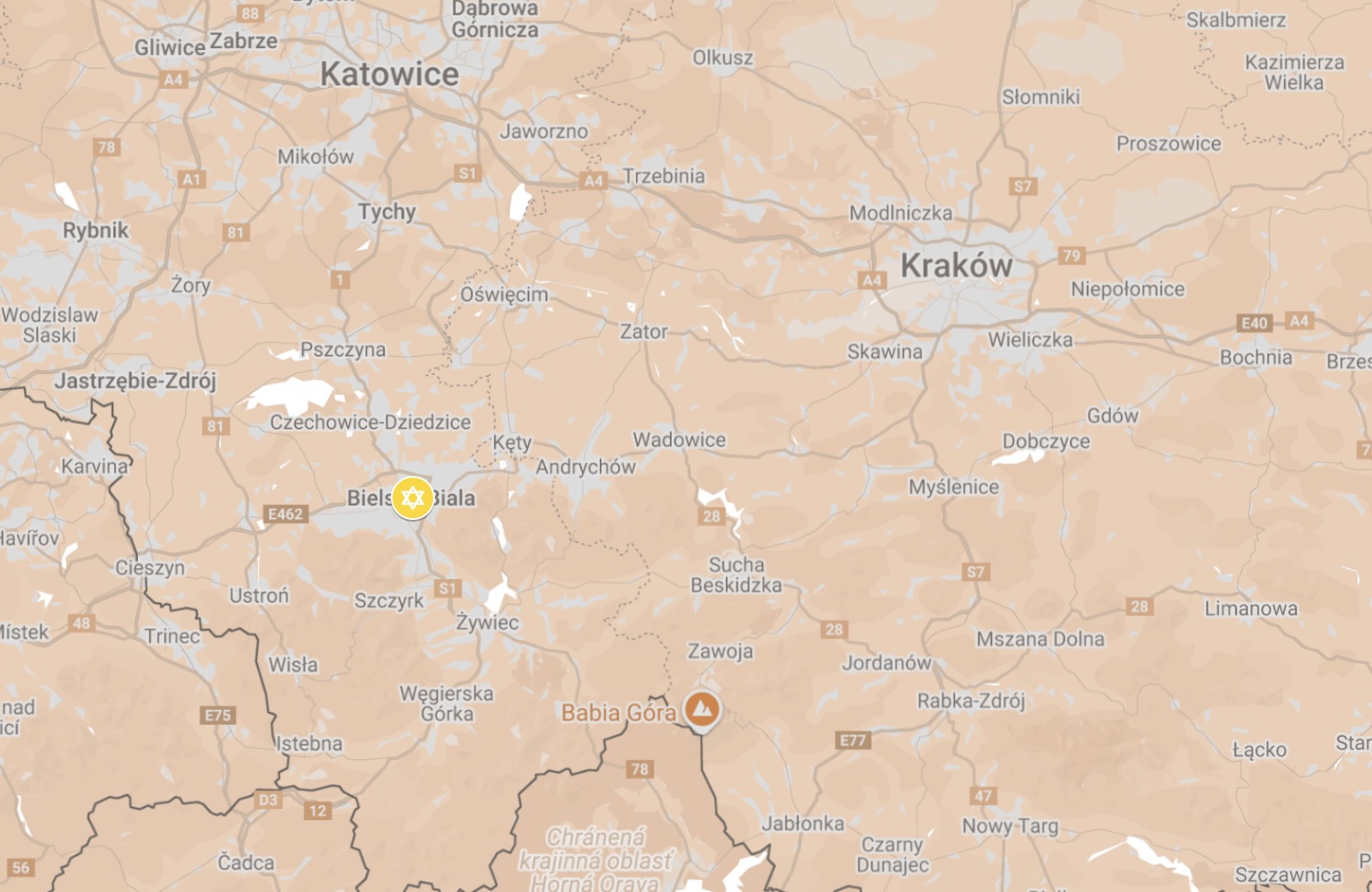 Map of Bielsko-Biala Ghetto.