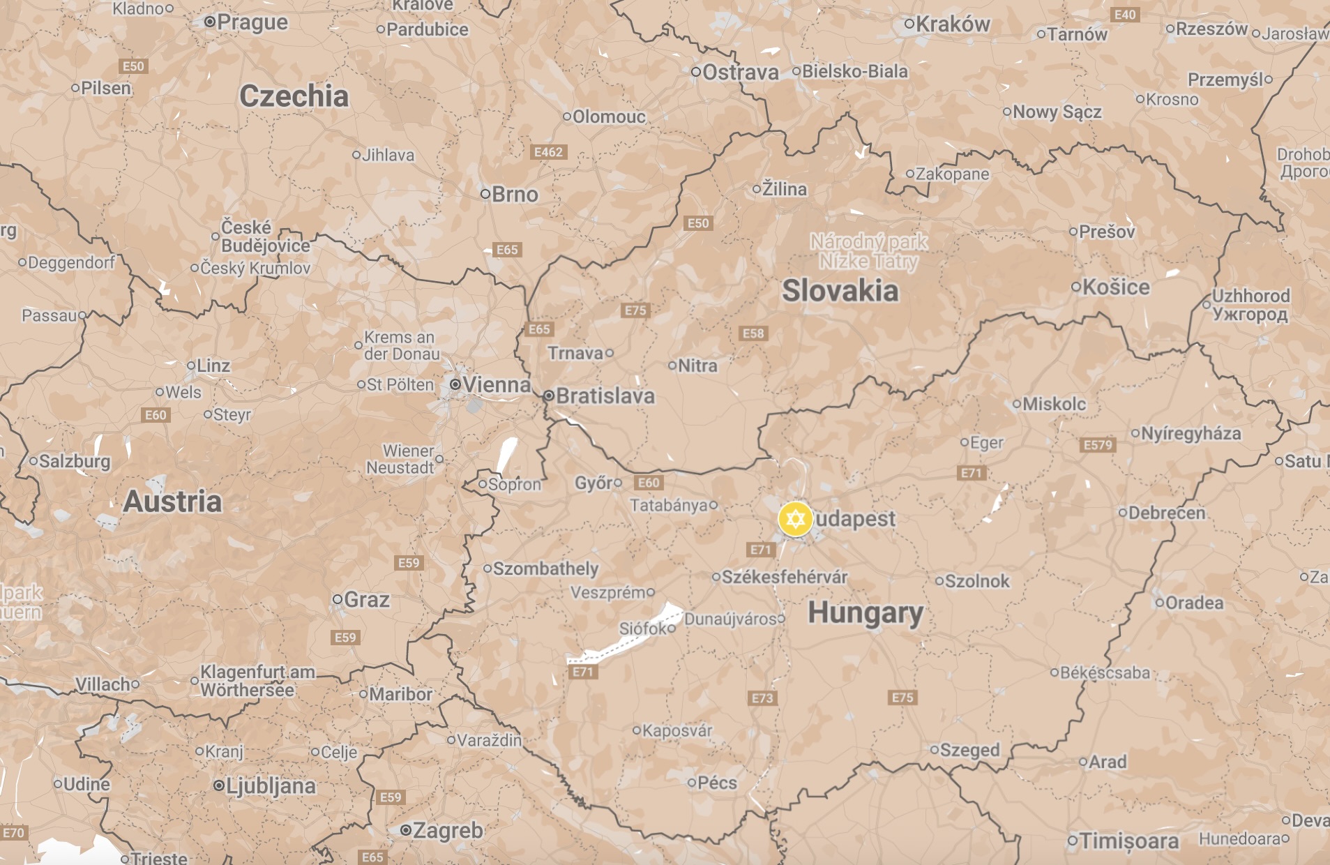Map of Budapest Ghetto.