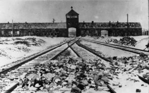 Photograph of Auschwitz-Birkenau concentration camp.