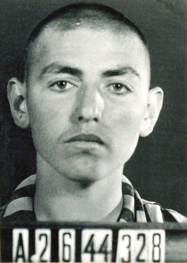 David Herman photographed on arrival at Buchenwald