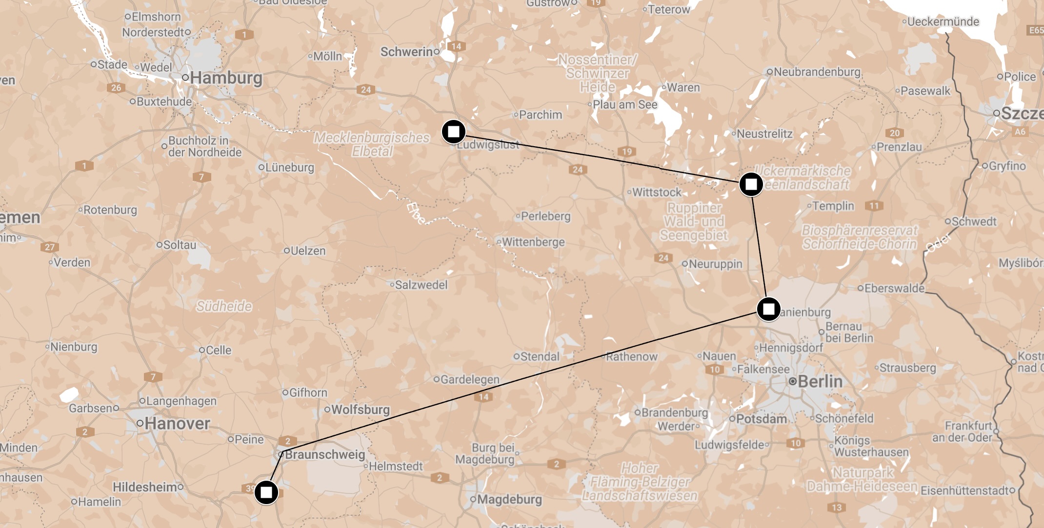 Map of Death Train from Watenstedt.