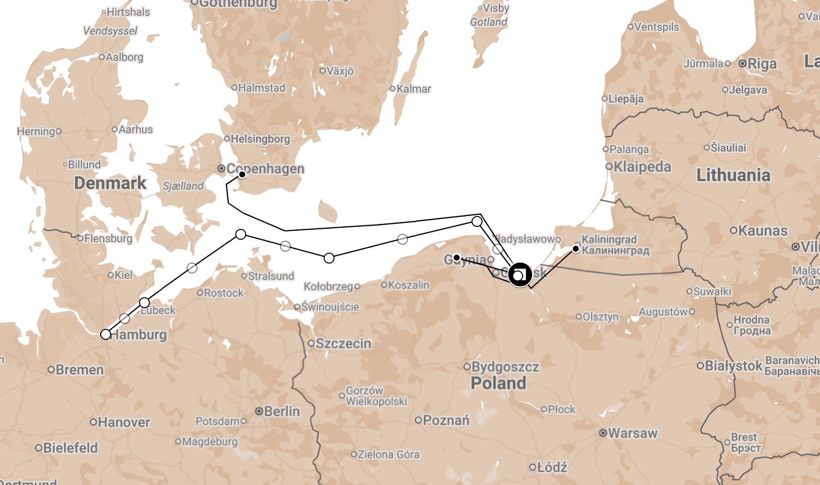 Map of Death Marches/Boats from Stutthof.