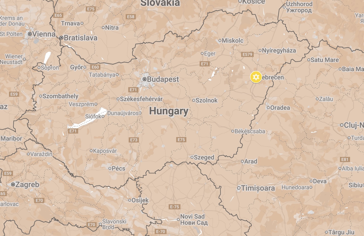 Map of Debrecen Ghetto.