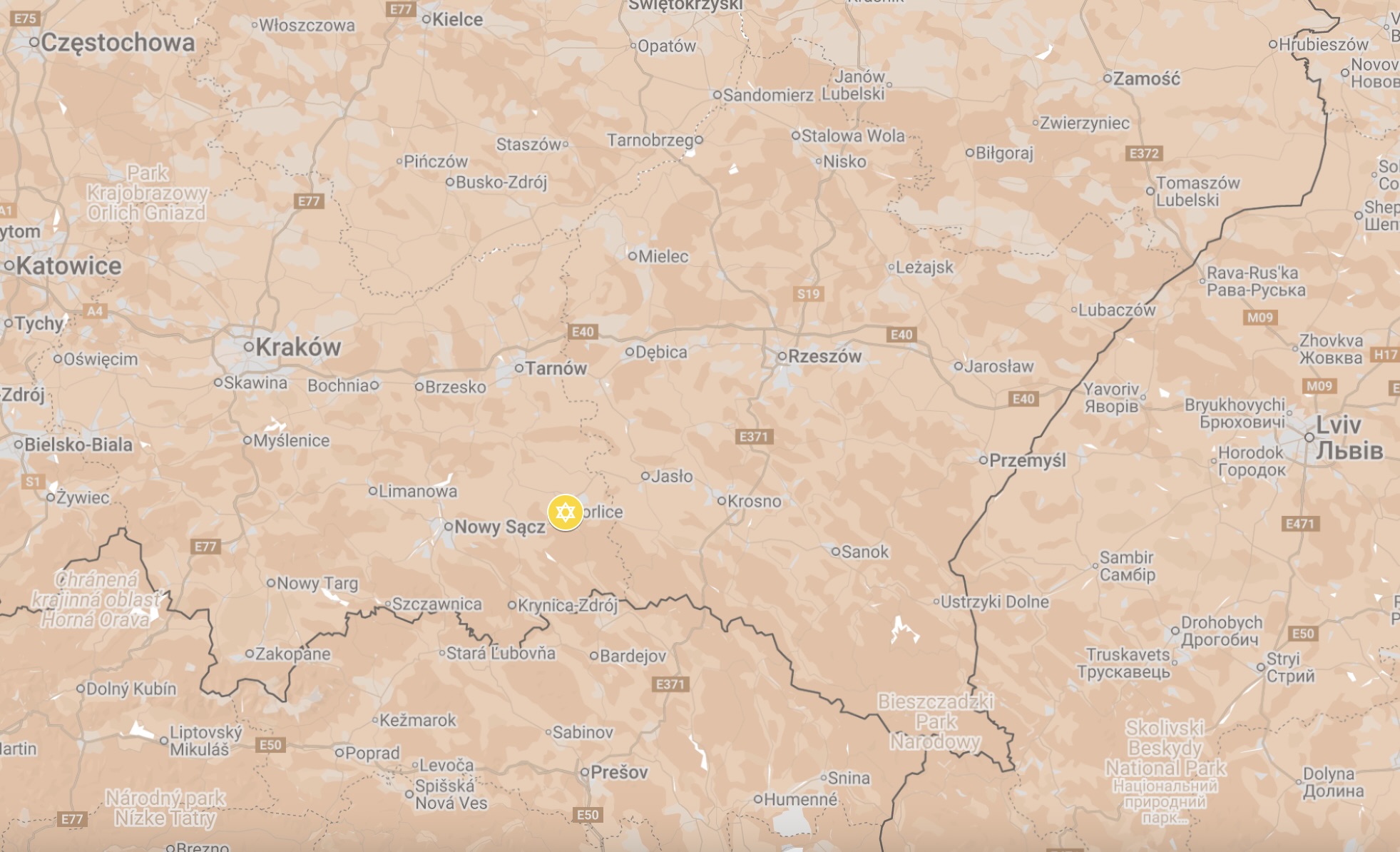 Map of Gorlice Ghetto.