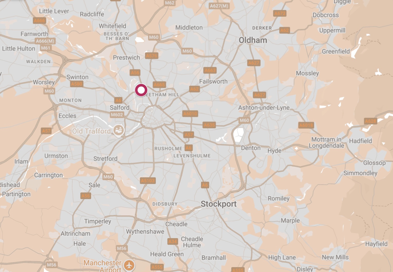 Map of Great Clewes Street Hostel.