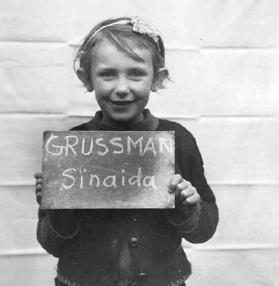 Photograph of Sinaida Grussmann in Kloster Indersdorf, Germany in 1945.