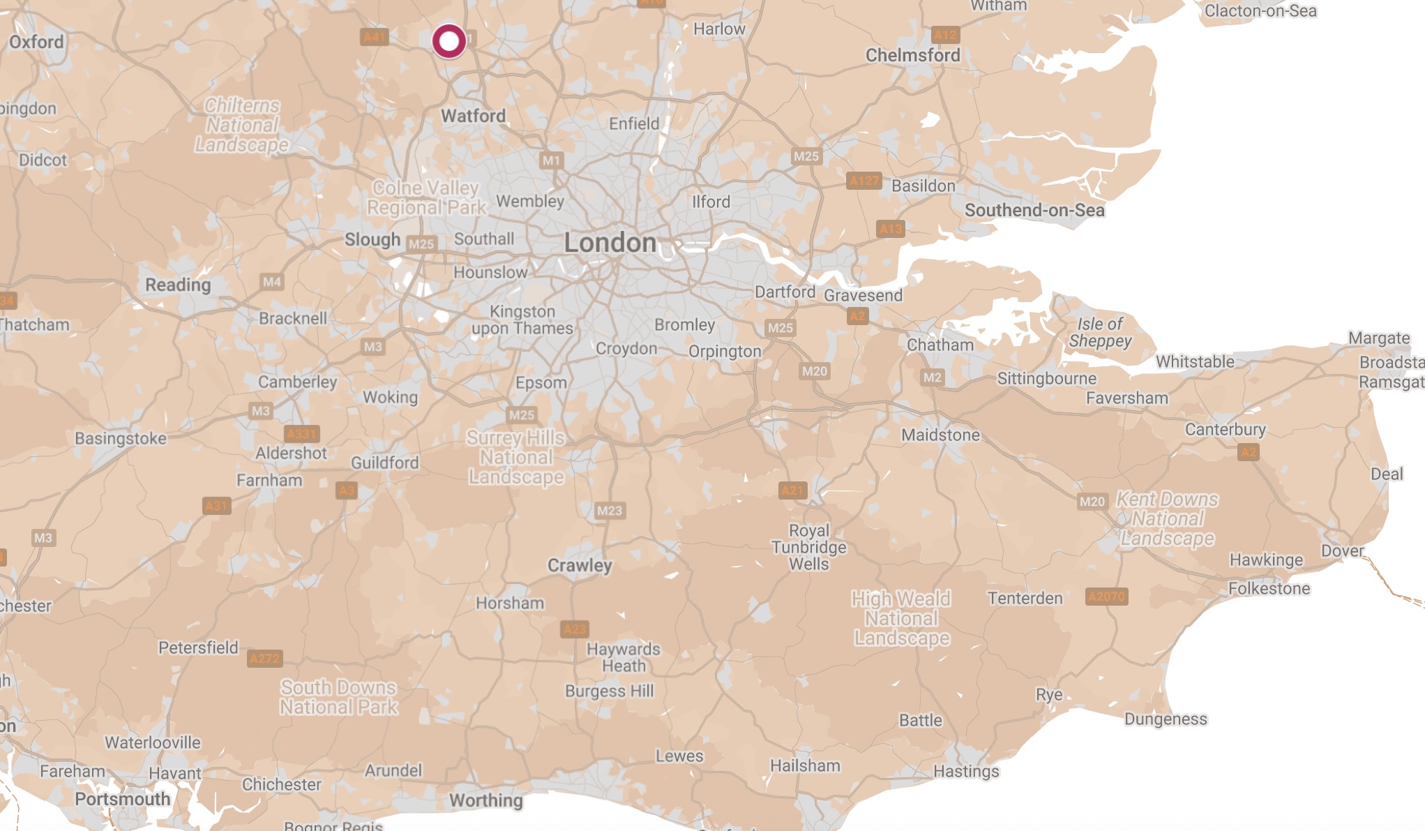Map of Hemel Hampstead Hostel.