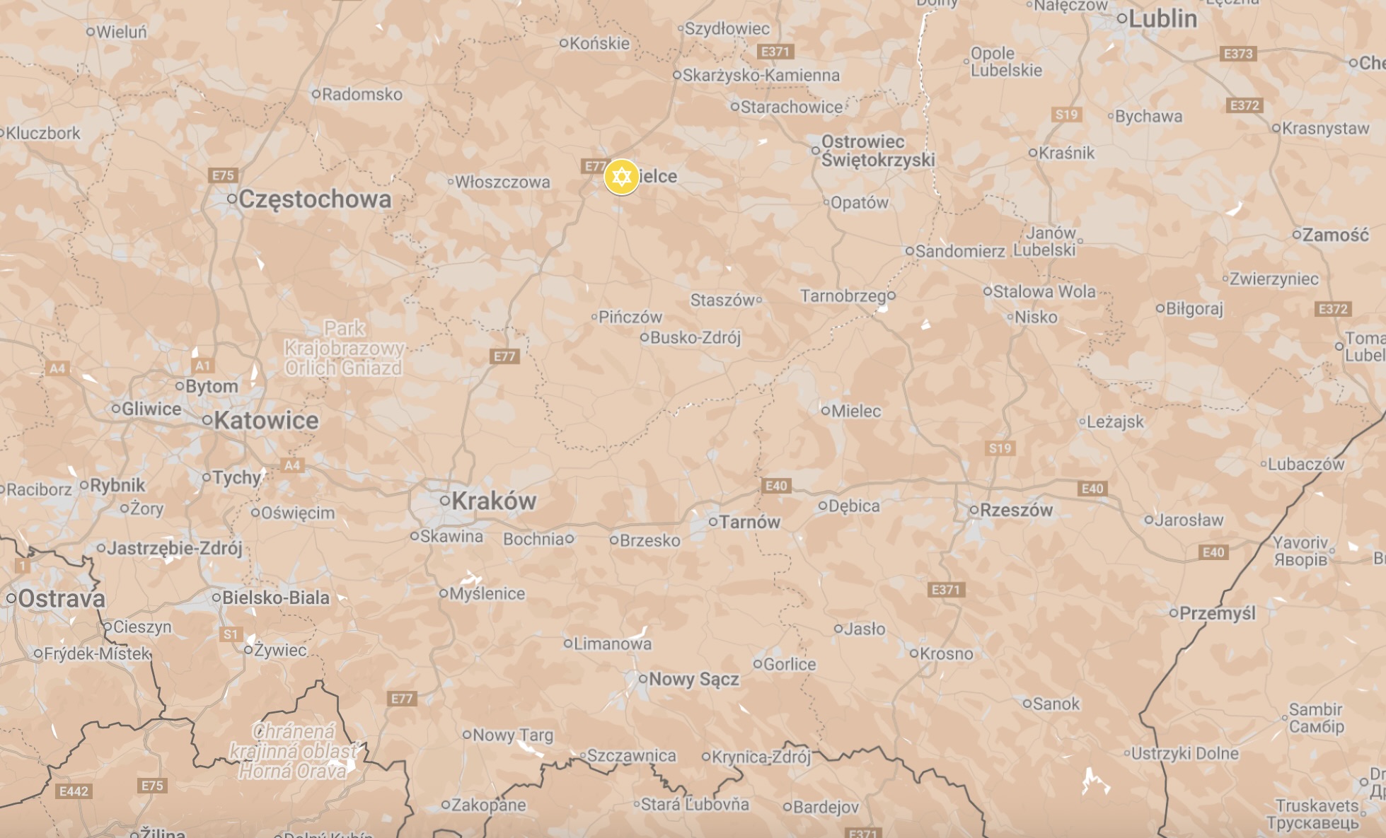 Map of Kielce Ghetto.