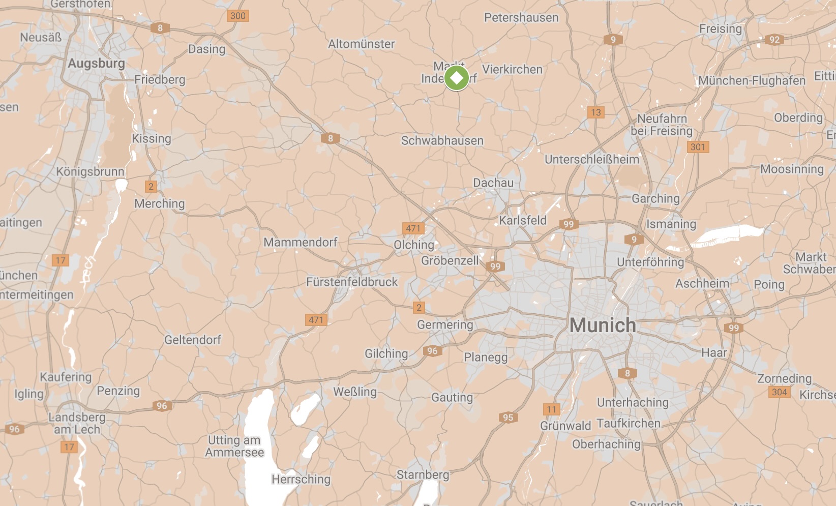 Map of Kloster Indersdorf DP Camp.