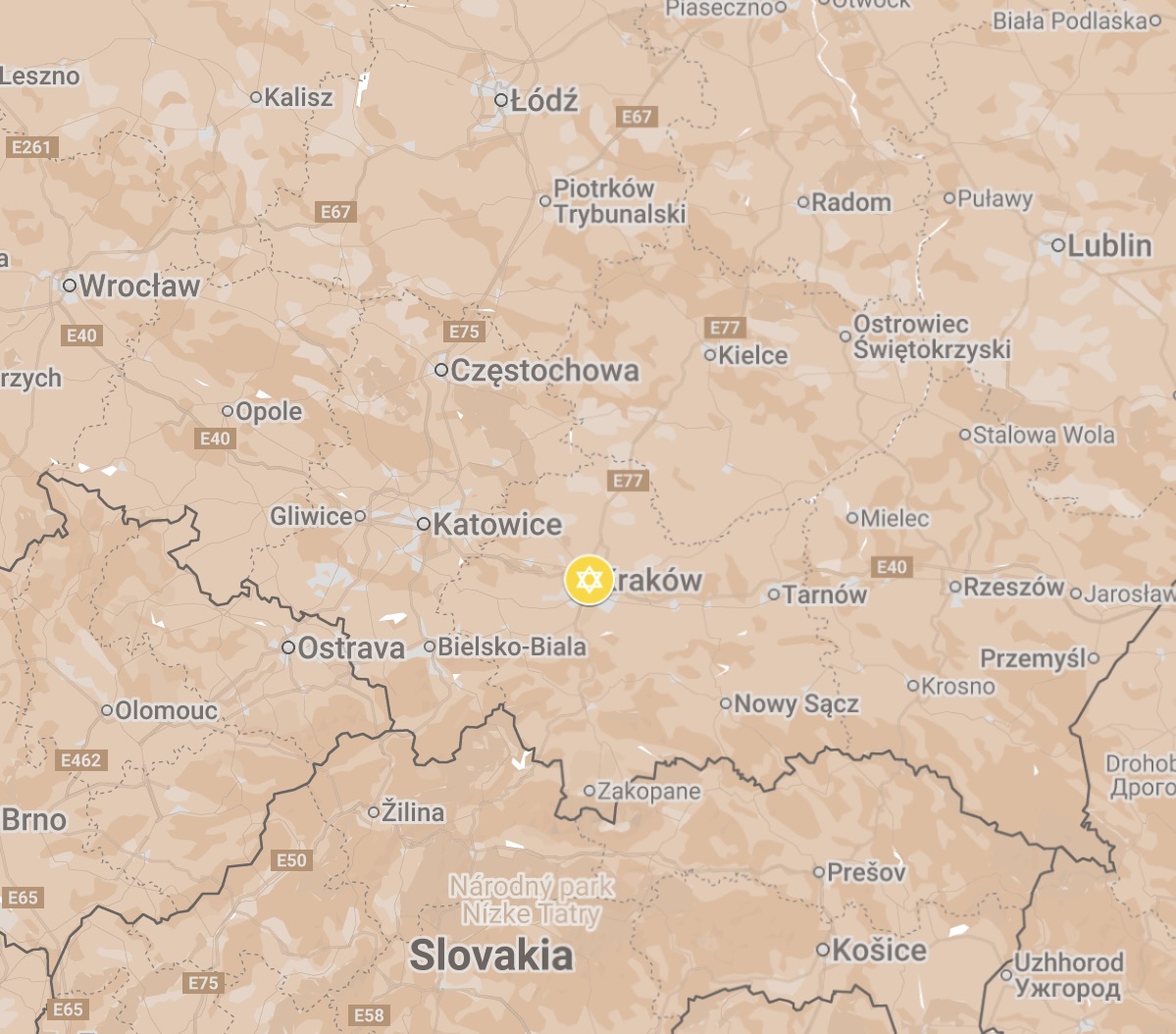 Map of Kraków Ghetto.