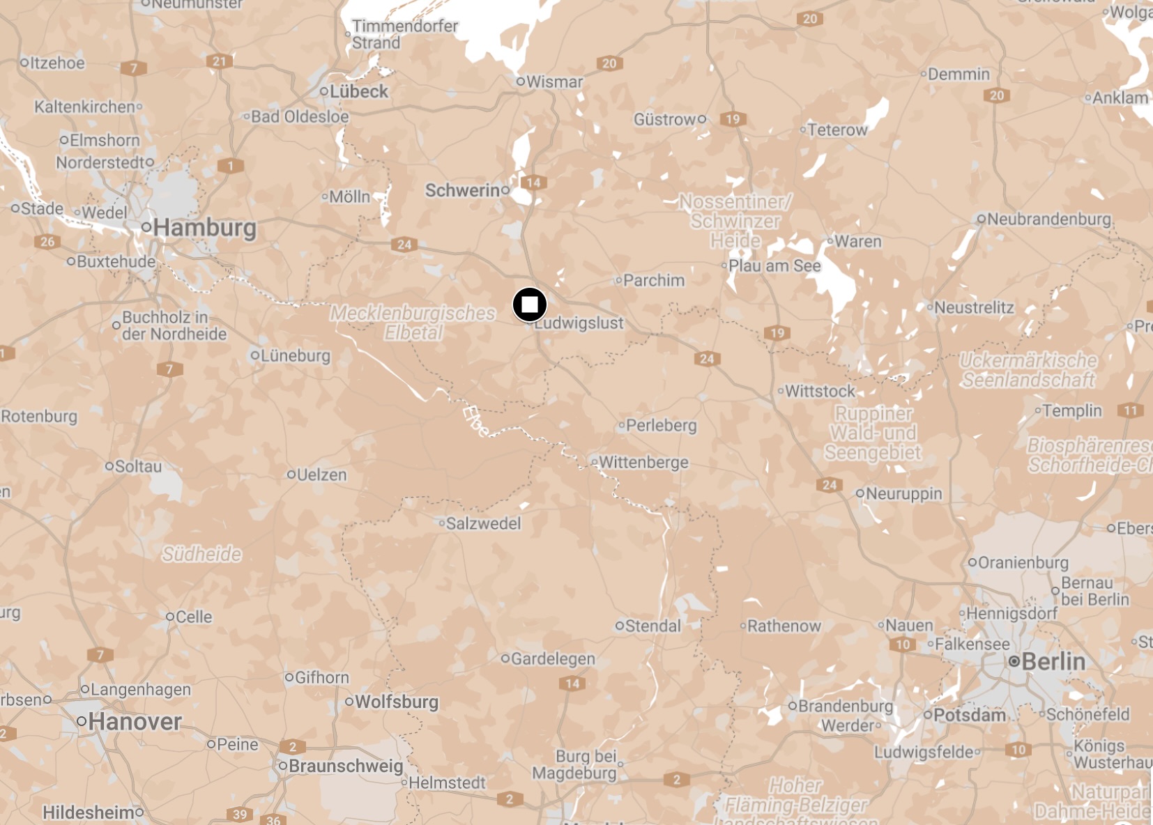 Map of Ludwigslust-Wöbbelin Camp.