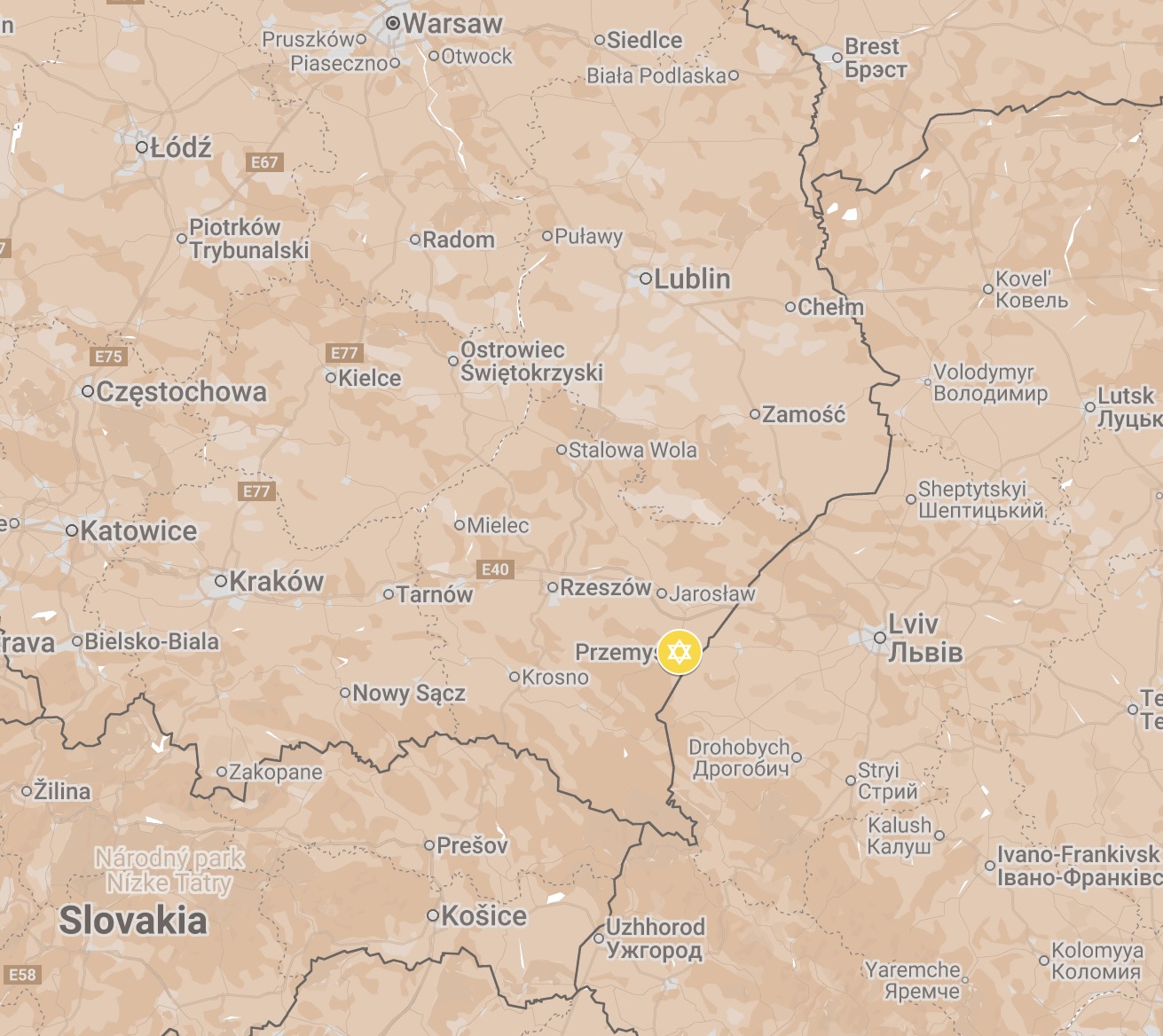 Map of Przemyśl Ghetto.