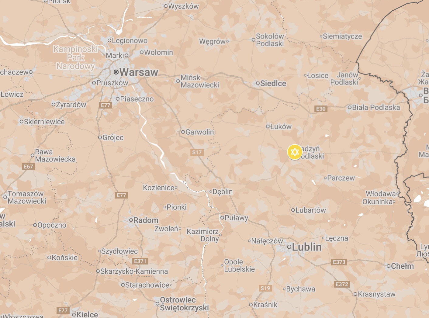 Map of Radzyn Podlaski Ghetto.