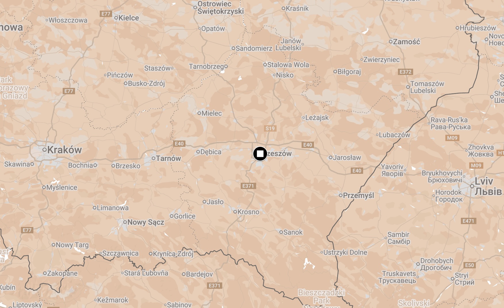 Map of Rzeszów Flugmotorenwerke Camp.