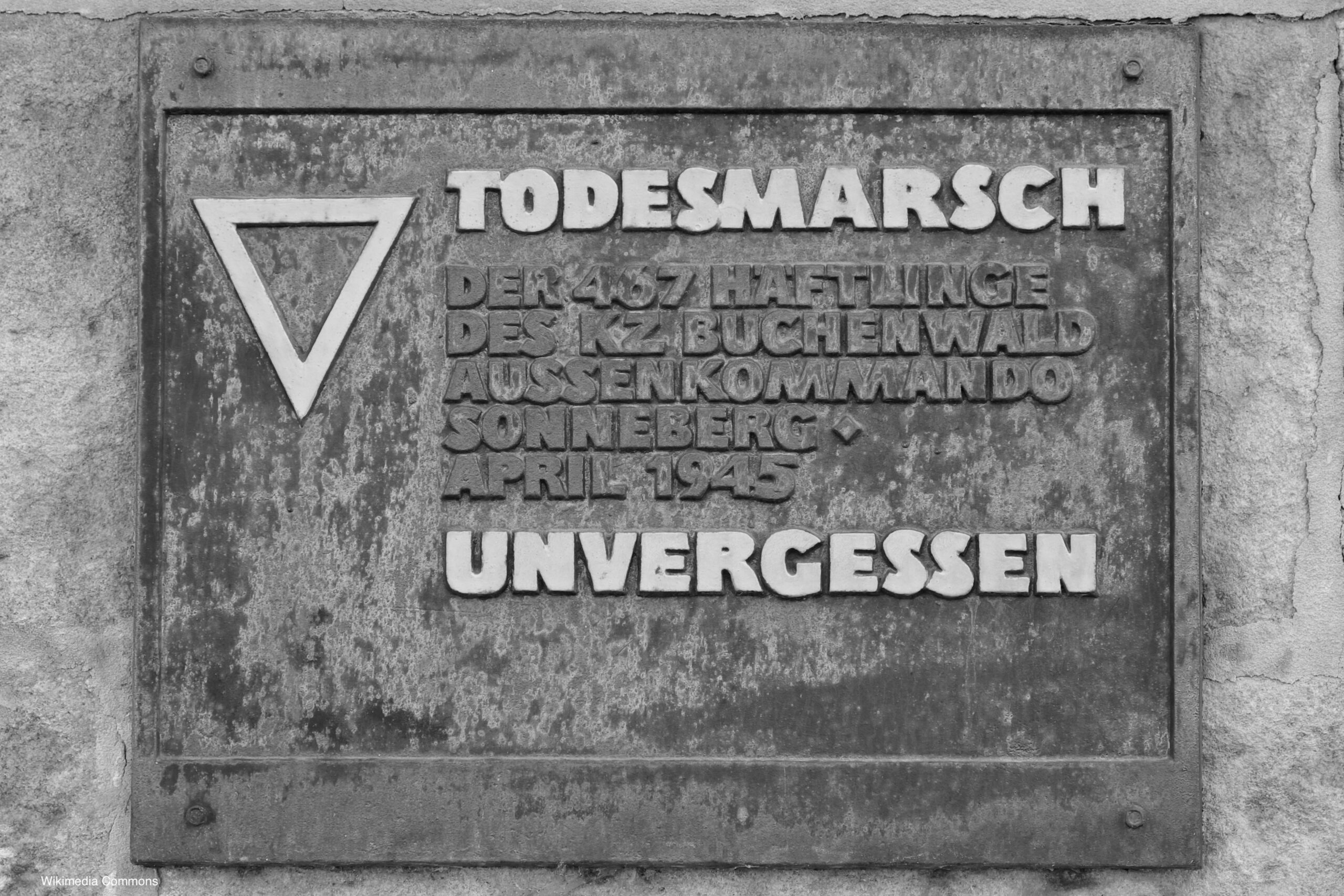 Photograph of the Memorial to the Sonneberg Death March.