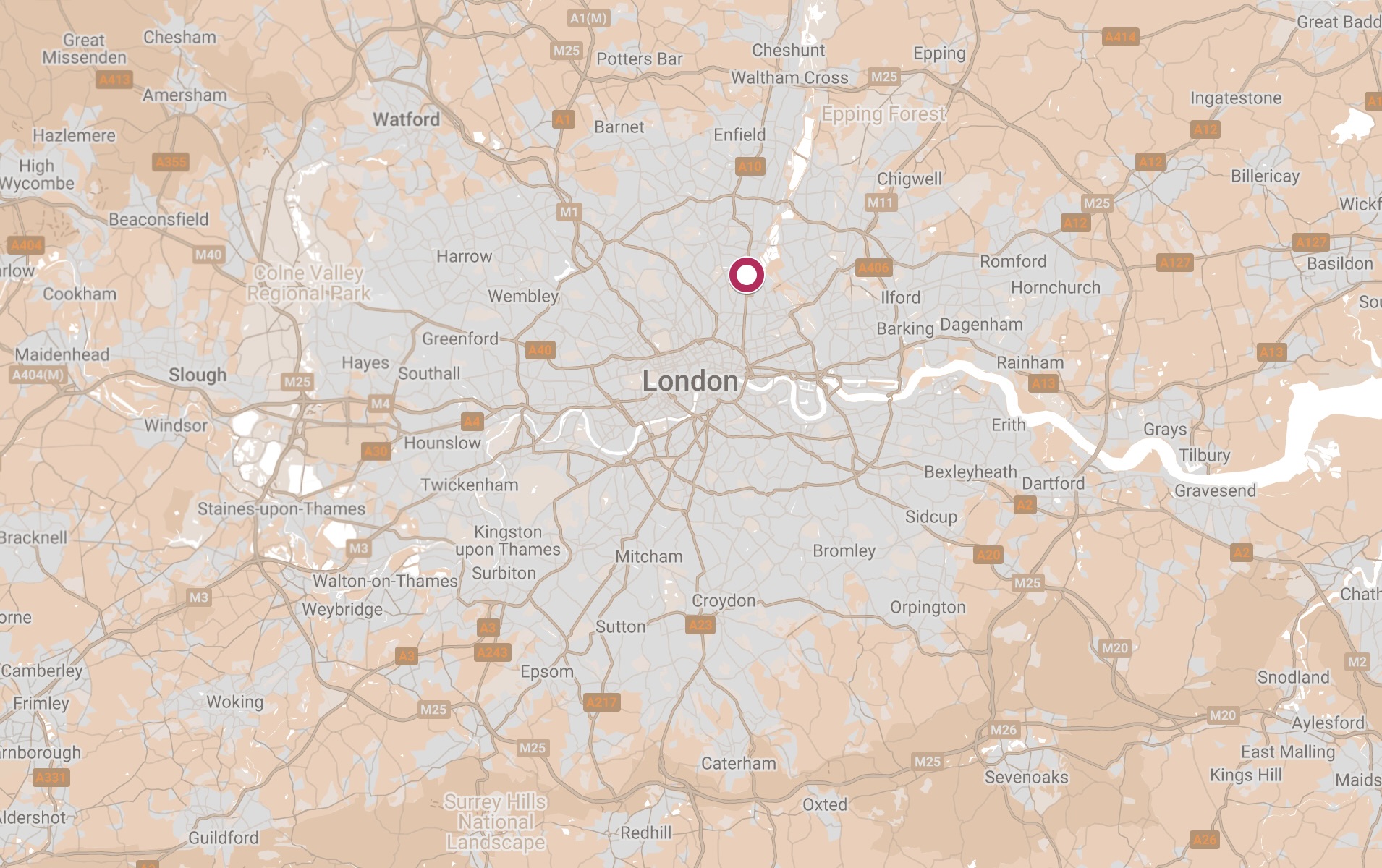 Map of Stamford Hill Hostel.