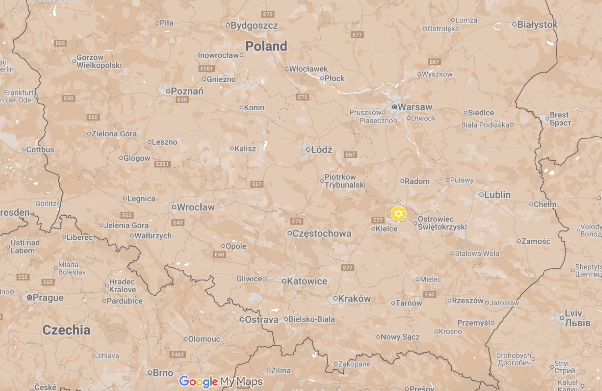 Map of Starachowice Ghetto.