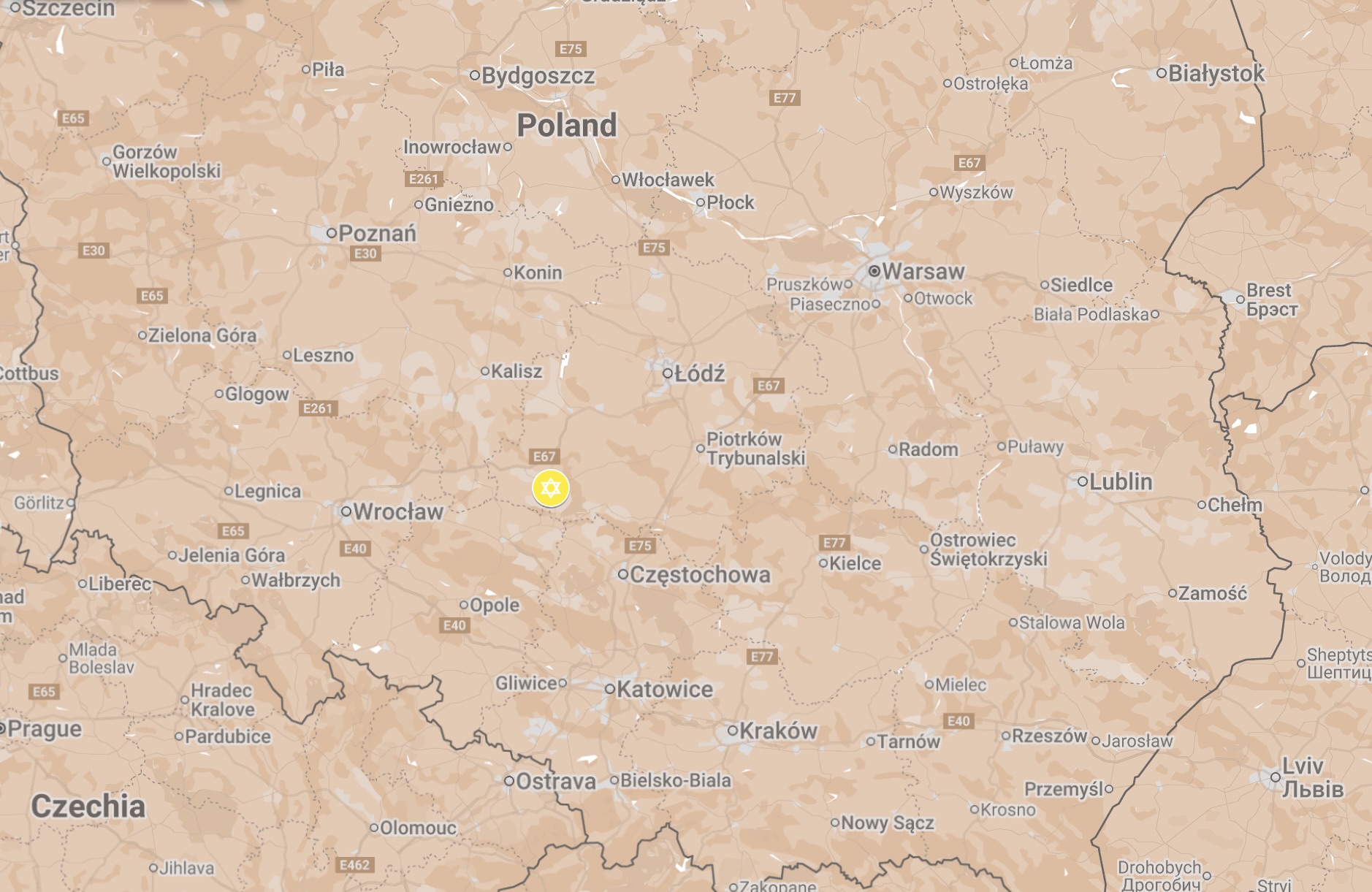 Map of the Wieluń Ghetto.